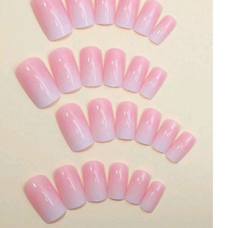 FAUX ONGLES PERMANANT ROSE BLANC